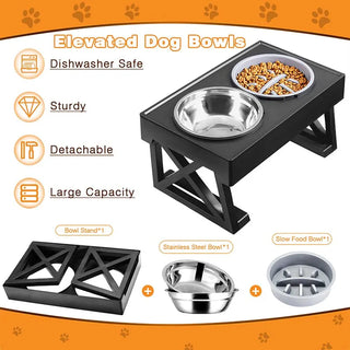 Elevated Dog Bowls Adjustable Height